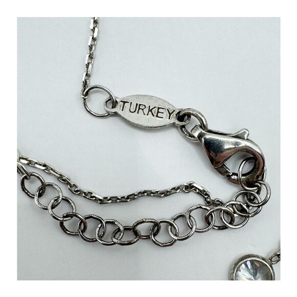 Sterling Silver Double Layer Opal Cross Necklace Bezel Set CZ Crystals Turkey - Picture 8 of 14